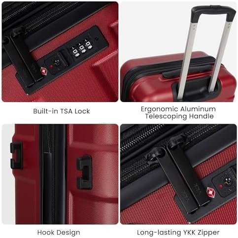 Luggage Sets 3 Piece Suitcase Set with Spinner Wheel, Hardside Luggage Sets with... - Image 6