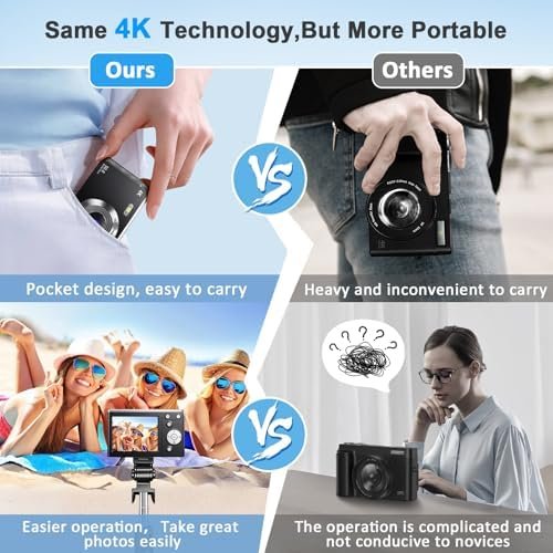 4K Digital Camera,Autofocus 50MP UHD Vlogging Camera for YouTube,Compact Camera ... - Image 4