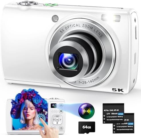 5K Digital Camera for Photography with 5X Optical Zoom, 2024 Upgraded 64MP Autof... - Image 2