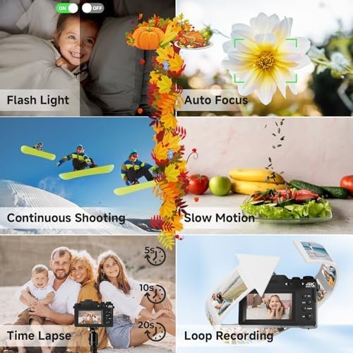 4K Digital Camera for Photography, 64MP WiFi Vlogging Camera for YouTube with 4 ... - Image 7