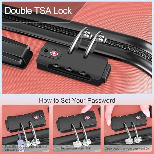 3 Piece Hardshell Luggage Set Hardside Lightweight Suitcase with TSA Lock Spinne... - Image 4