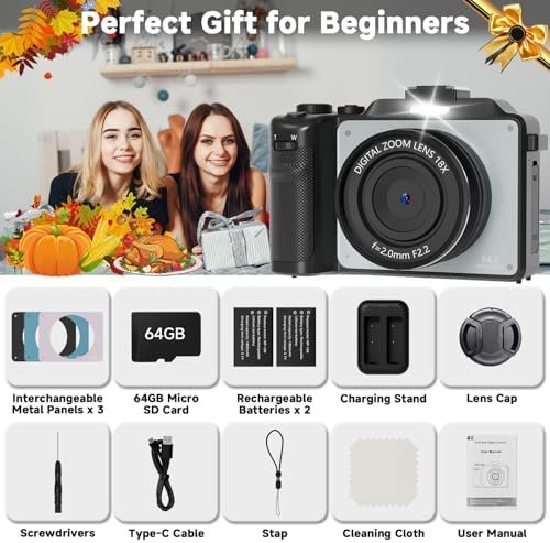 4K Digital Camera for Photography, 64MP WiFi Vlogging Camera for YouTube with 4 ... - Image 9