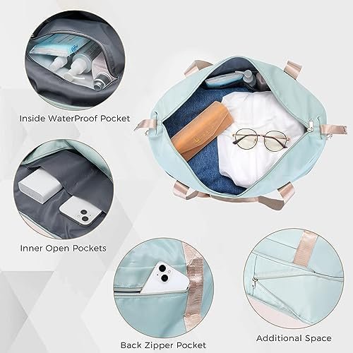 Merax 5 Pcs ABS Hardshell Luggage Spinner Wheel TSA Lock Suitcase, Grey Green, 5... - Image 4